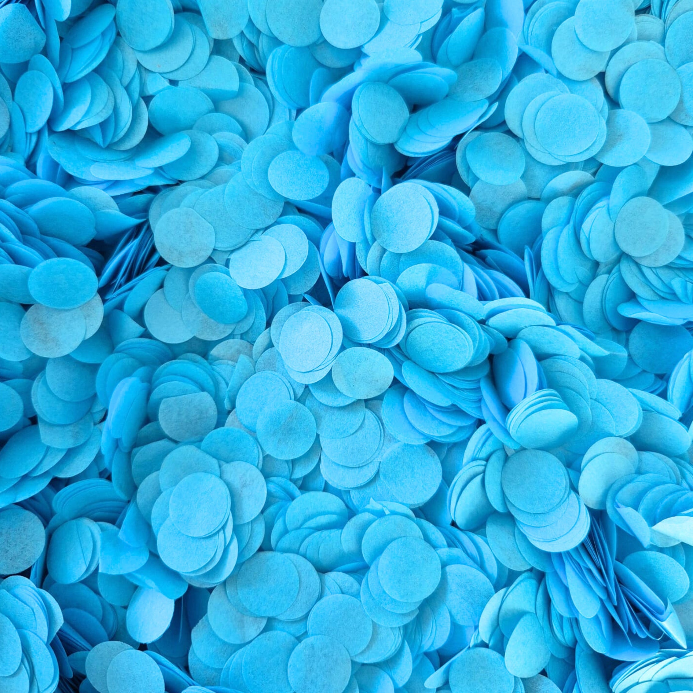 Biodegradable Paper Confetti - 1.5cm Circles - Party Blue