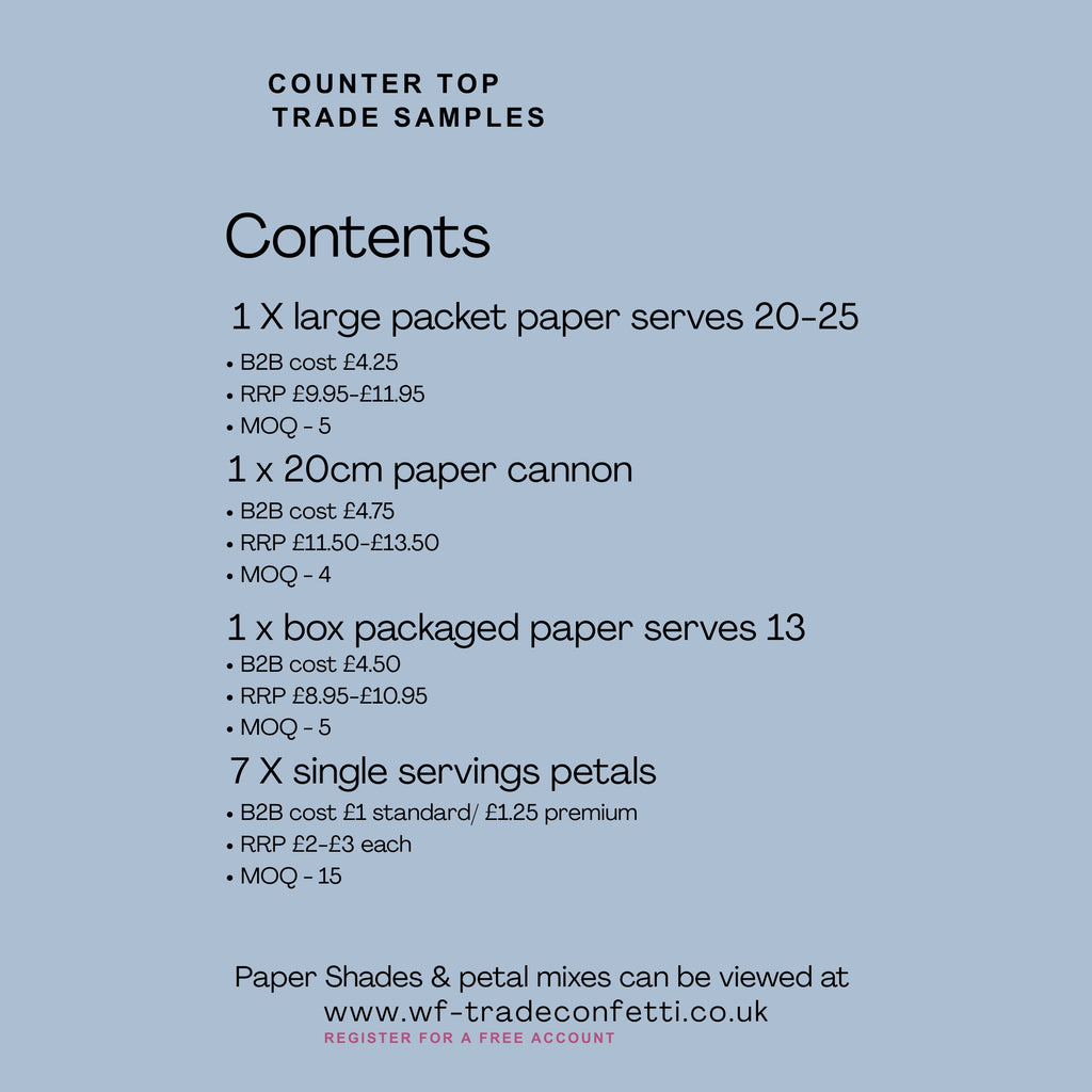 Trade Sample box + Counter top cardboard stand