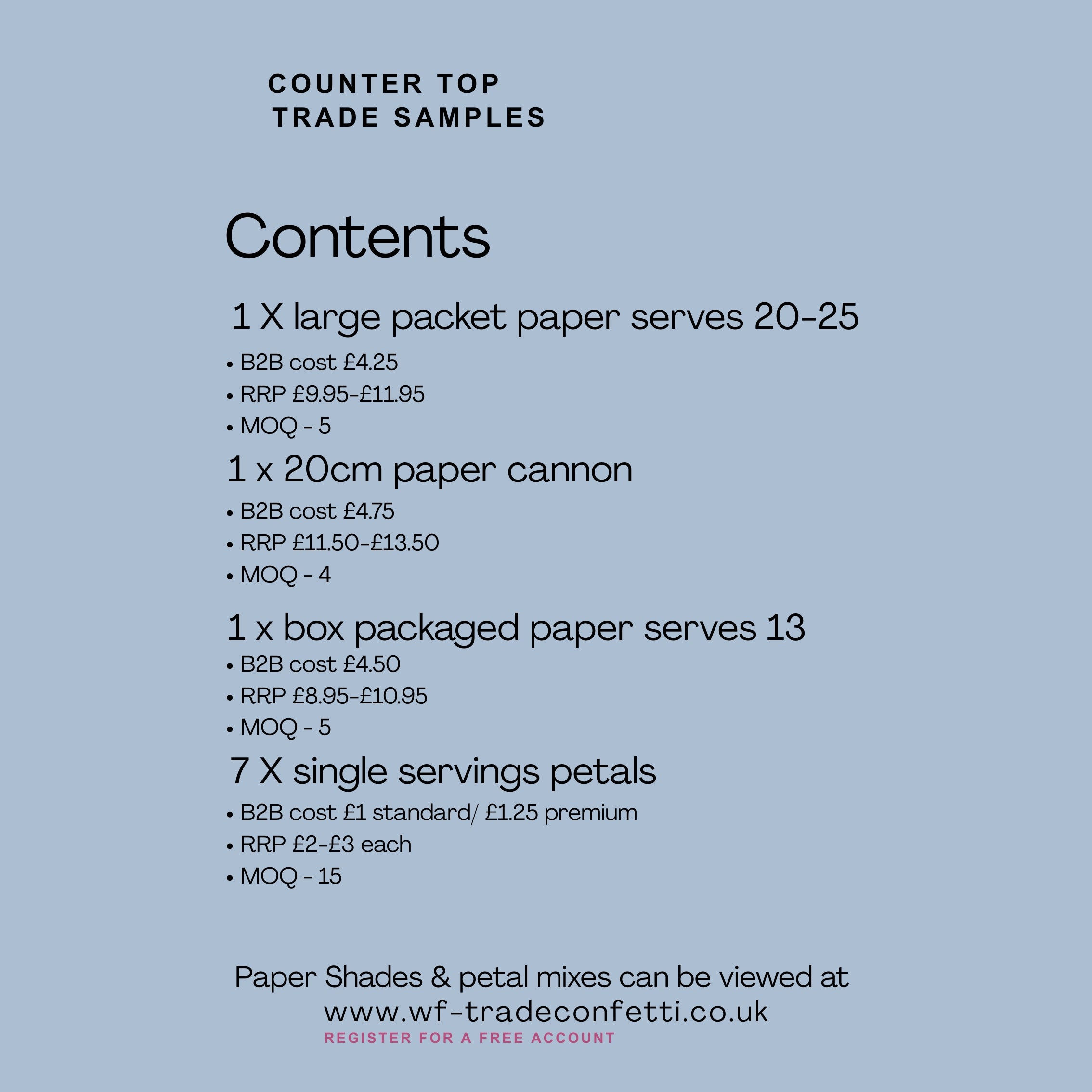 Trade Sample box + Counter top cardboard stand