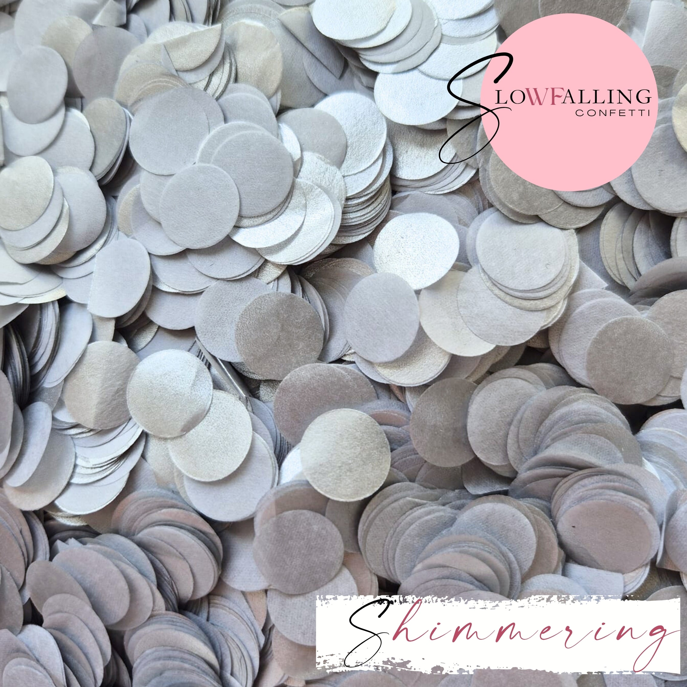 Biodegradable Paper Confetti - 1.5cm Circles - Biodegradable Silver