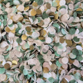 Biodegradable Paper Confetti - 1.5cm Circles - Sage Gold Mix
